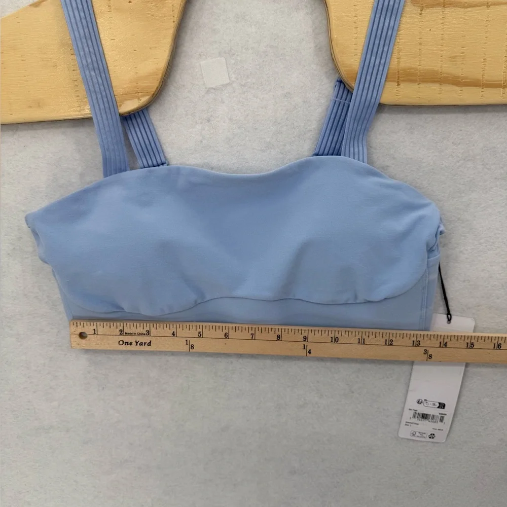 NWT Alo Yoga‎ Alosoft Serve It Up Bra Seashell Blue Large